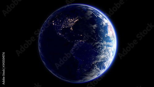 Fotografija The Earth Space Planet 3D illustration background