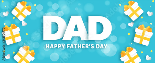 Father'sday banner in paper cut style.