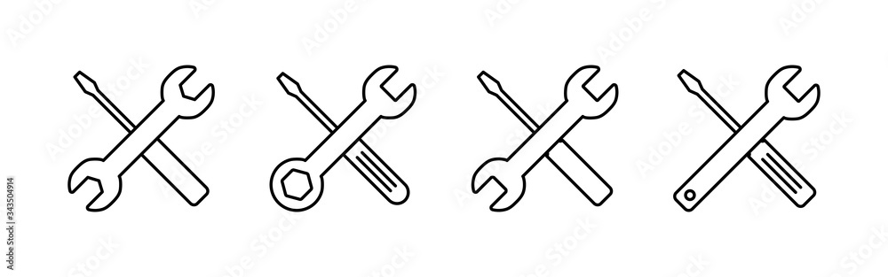Repair icons set. Wrench and screwdriver icon. Settings vector icon. Maintenance Repair icons set. Wrench and screwdriver icon. Settings vector icon. Maintenance
