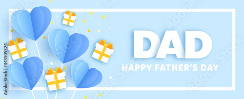 Father'sday banner in paper cut style.