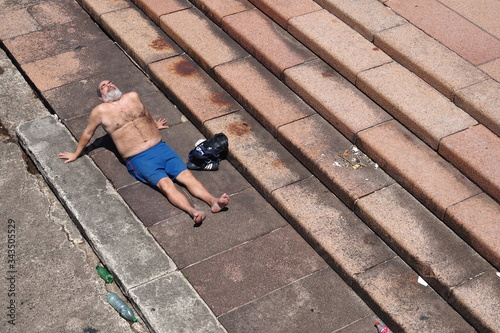 Man who taking sun 