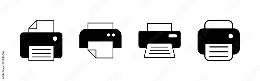 Printer icons set. print icon. Fax vector icon. Printer icons set. print icon. Fax vector icon.