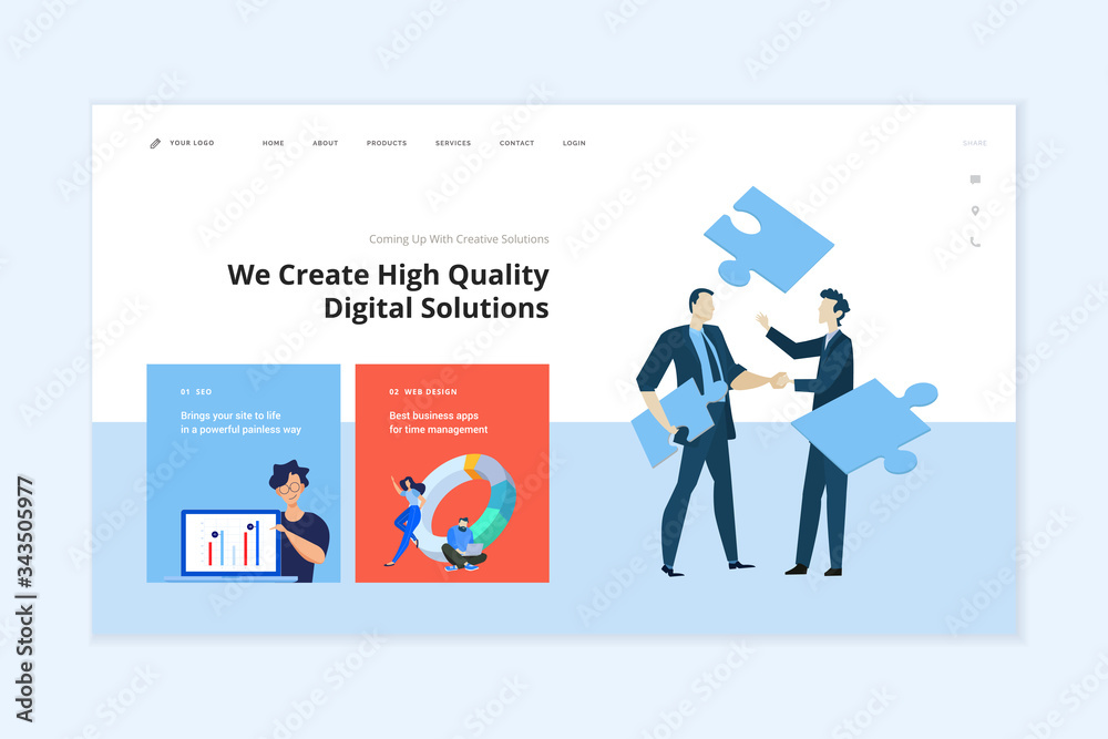 Website template design. Modern vector illustration concept of web page design for website and mobile website development. Easy to edit and customize.