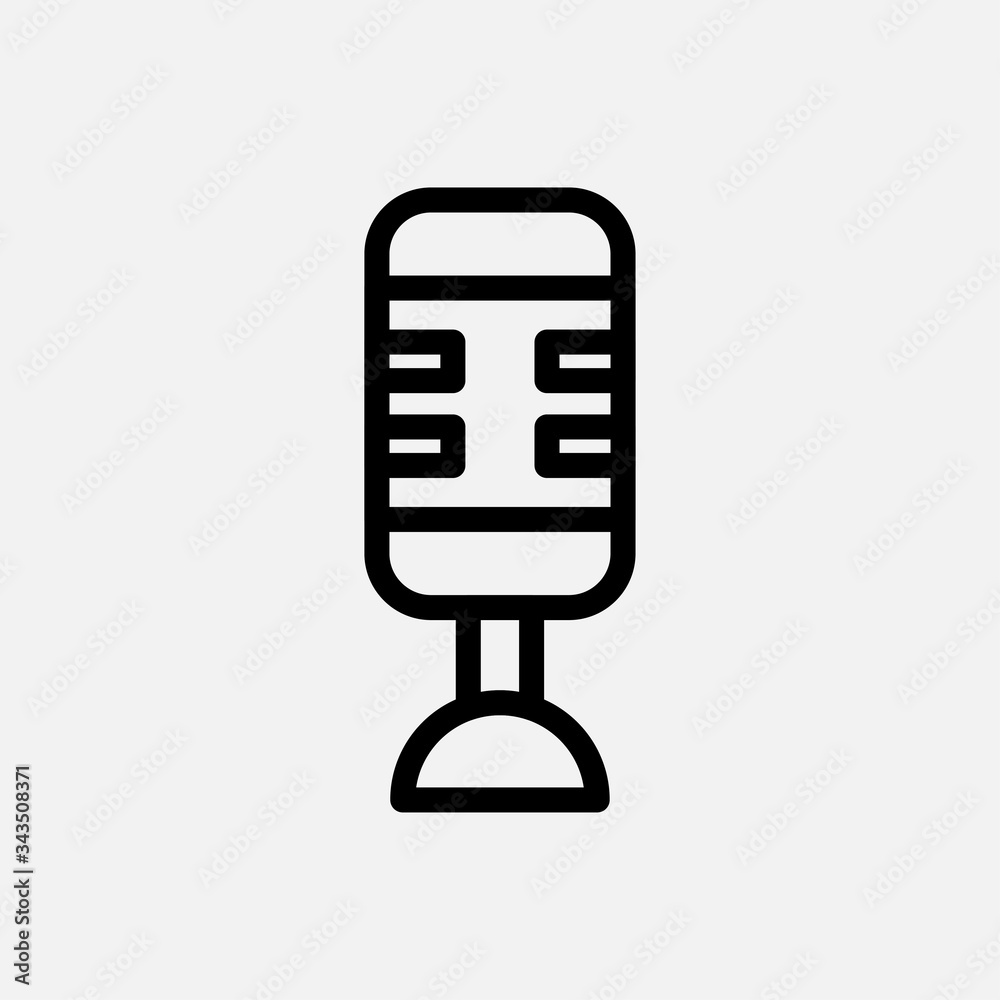 Microphone icon designed in a line style Microphone icon designed in a line style