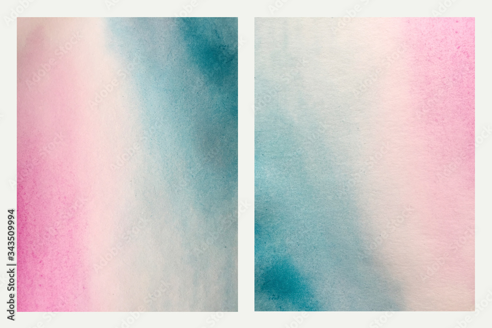 Pink and blue gradient watercolor background