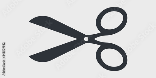 Scissors with cut line icon isolated. Vector illustration. 