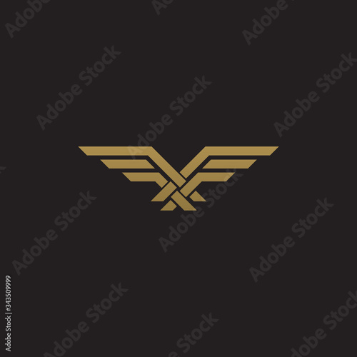 Bird or air vehicle vector symbol design