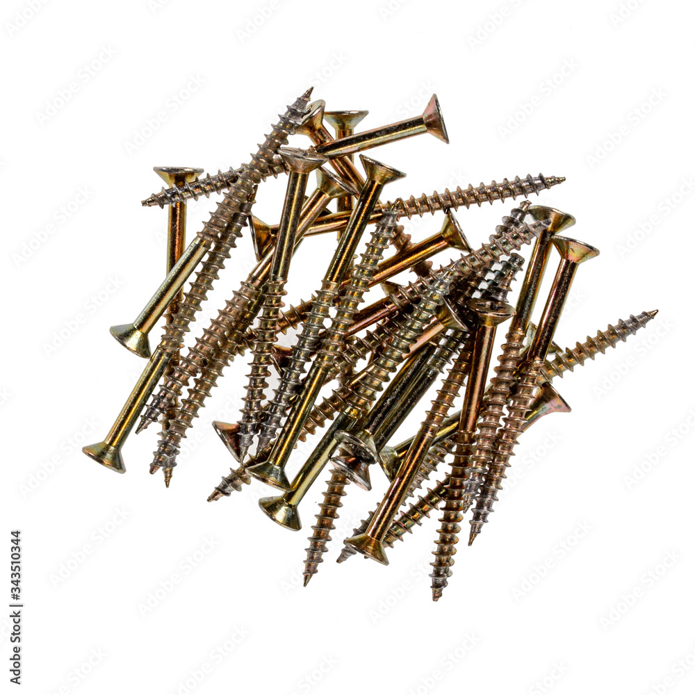 pile of screws isolated on white background pile of screws isolated on white background