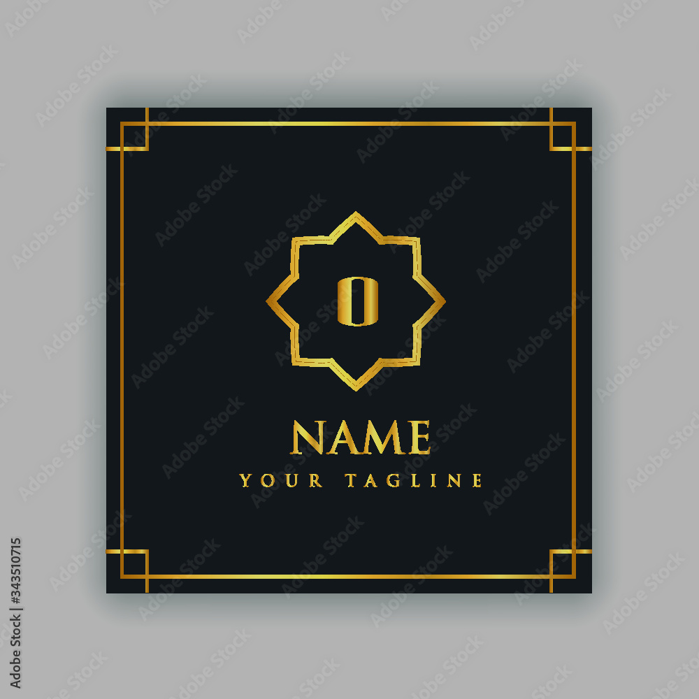 Luxury Logo Alphabetic O template  for Restaurant, Royalty, Boutique, Cafe, Hotel, Heraldic, Jewelry, Fashion etc