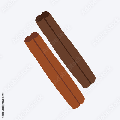 Cinnamon sticks. Food product design. Vector illustration. 