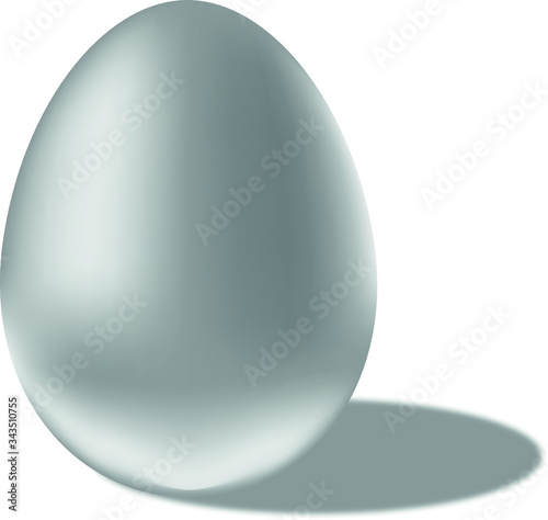the classic egg stands with a shadow