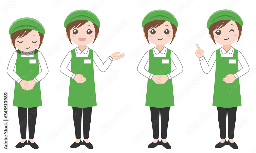 スーパーマーケットの女性店員