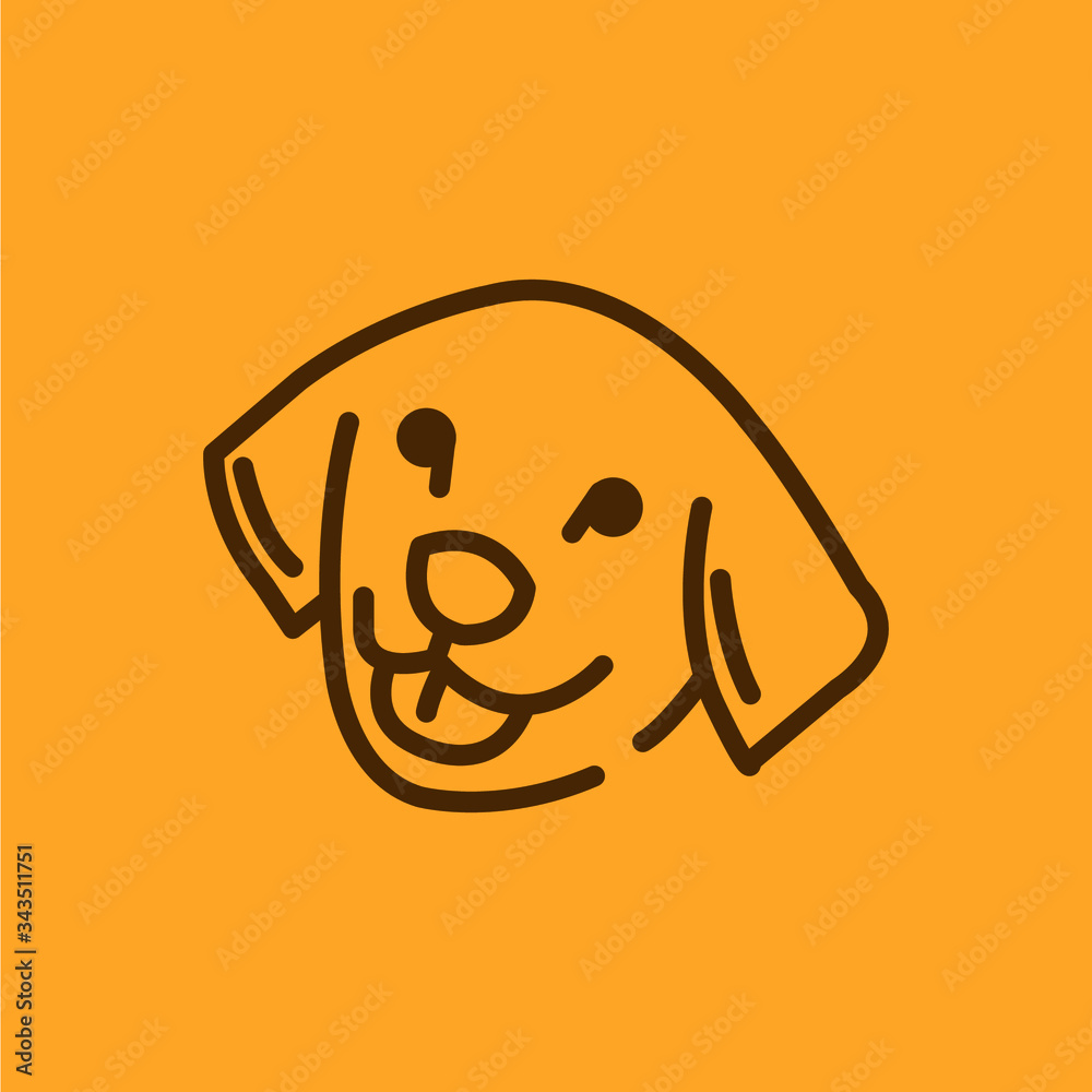 Obraz premium Dog themes logo, icon, mascot and line art design for your company business or every need