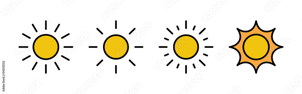 Sun icons set. Sun vector icon Sun icons set. Sun vector icon