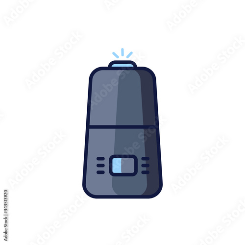 Humidifier air diffuser icon isolated on white background. Purifier microclimate ultrasonic home flat vector illustration. Healthy humidity.