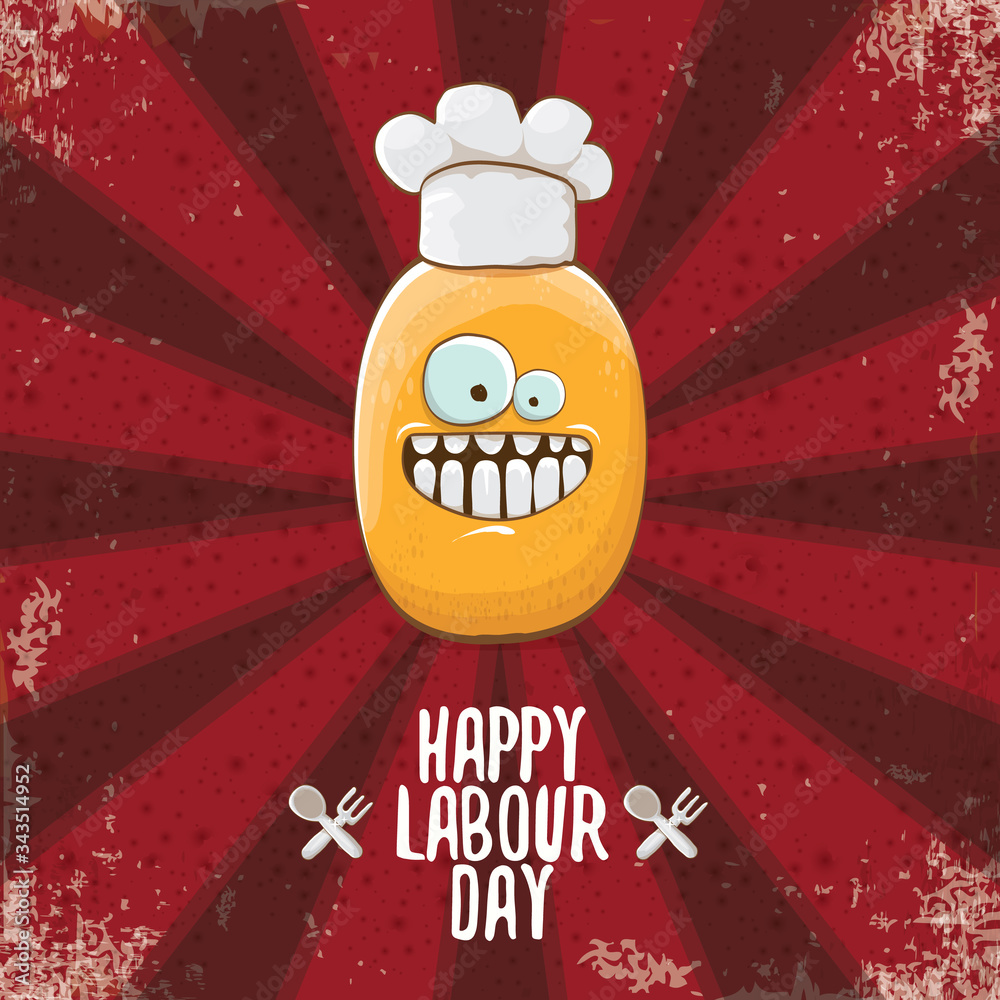 International workers day or 1 may labour day greeting card with funny cartoon tiny brown smiling International workers day or 1 may labour day greeting card with funny cartoon tiny brown smiling