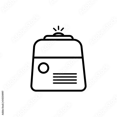 Humidifier air diffuser line icon isolated on white background. Purifier microclimate ultrasonic home flat vector illustration. Healthy humidity. Outline style.