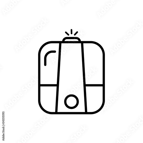 Humidifier air diffuser line icon isolated on white background. Purifier microclimate ultrasonic home flat vector illustration. Healthy humidity. Outline style.