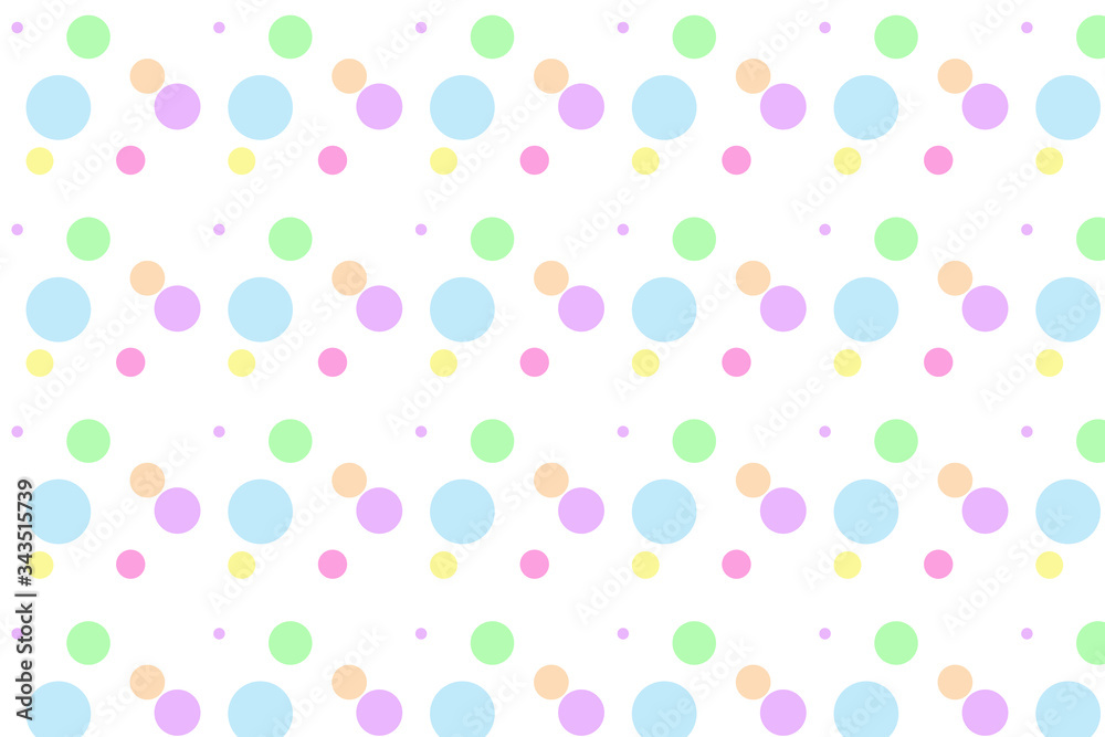colorful circles pattern on white background.