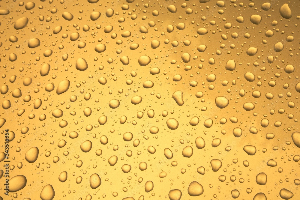 Water drops on a shiny surface Water drops on a shiny surface