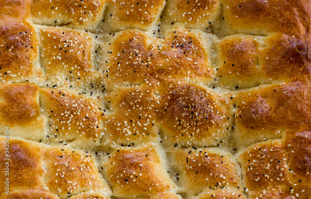 Traditional Turkish Ramadan Bread Background.