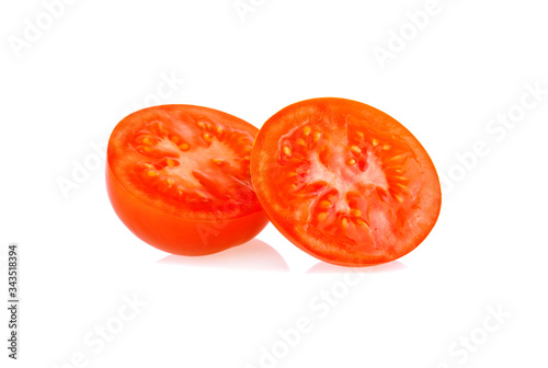 slice of tomato isolated on white background