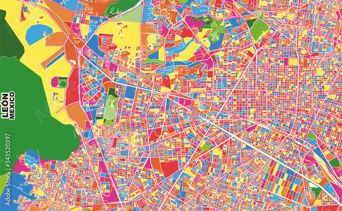 Le  n  Guanajuato  Mexico  colorful vector map