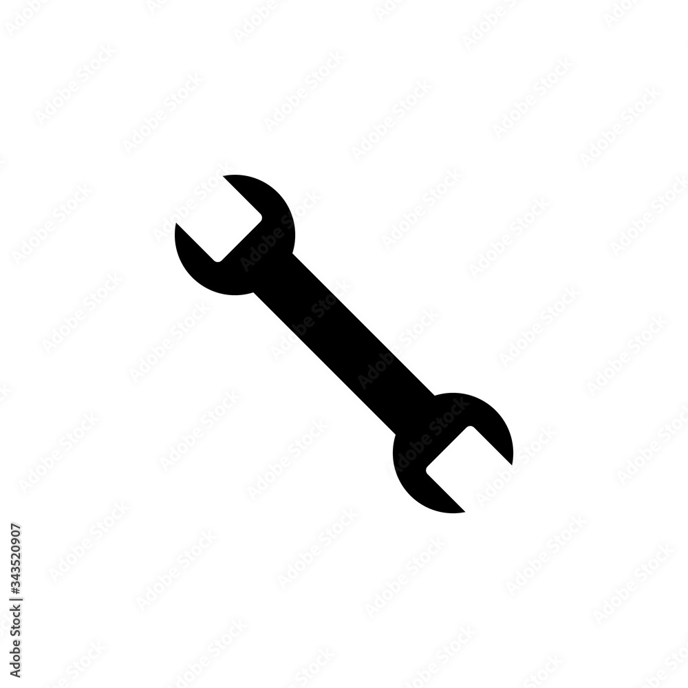 Wrench icon, logo isolated on white background Wrench icon, logo isolated on white background