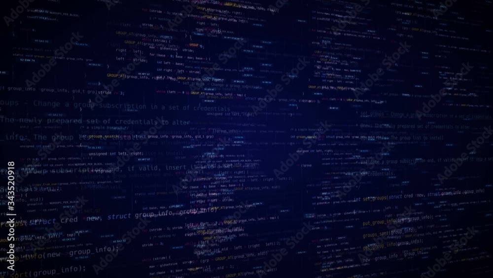 Text code abstract animation with infographic digital HUD elements ...
