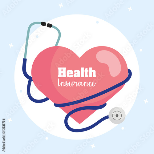 health insurance service with heart cardio