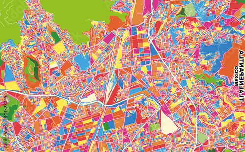 Tlalnepantla, México, Mexico, colorful vector map photo