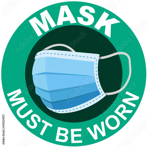 Mask must be worn, wearing mask for prevention