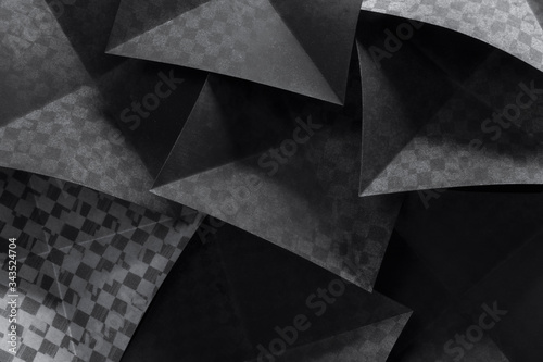 Square shape paper elements, isolated on black background