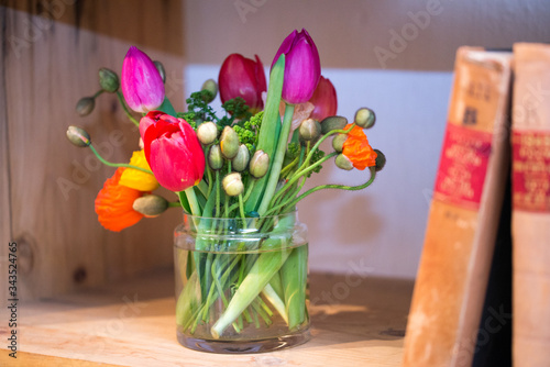 bouquet of tulips in a vase