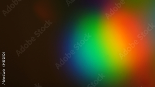 Rainbow Colors Optical Flare Abstract Bokeh and Light Leaks Photo Overlays with Camera Lens Film Burn  Defocused Blur Reflection Bright Sunlights. Use in Screen Overlay Mode for Photo Processing.
