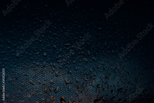 Sunset through raindrops 