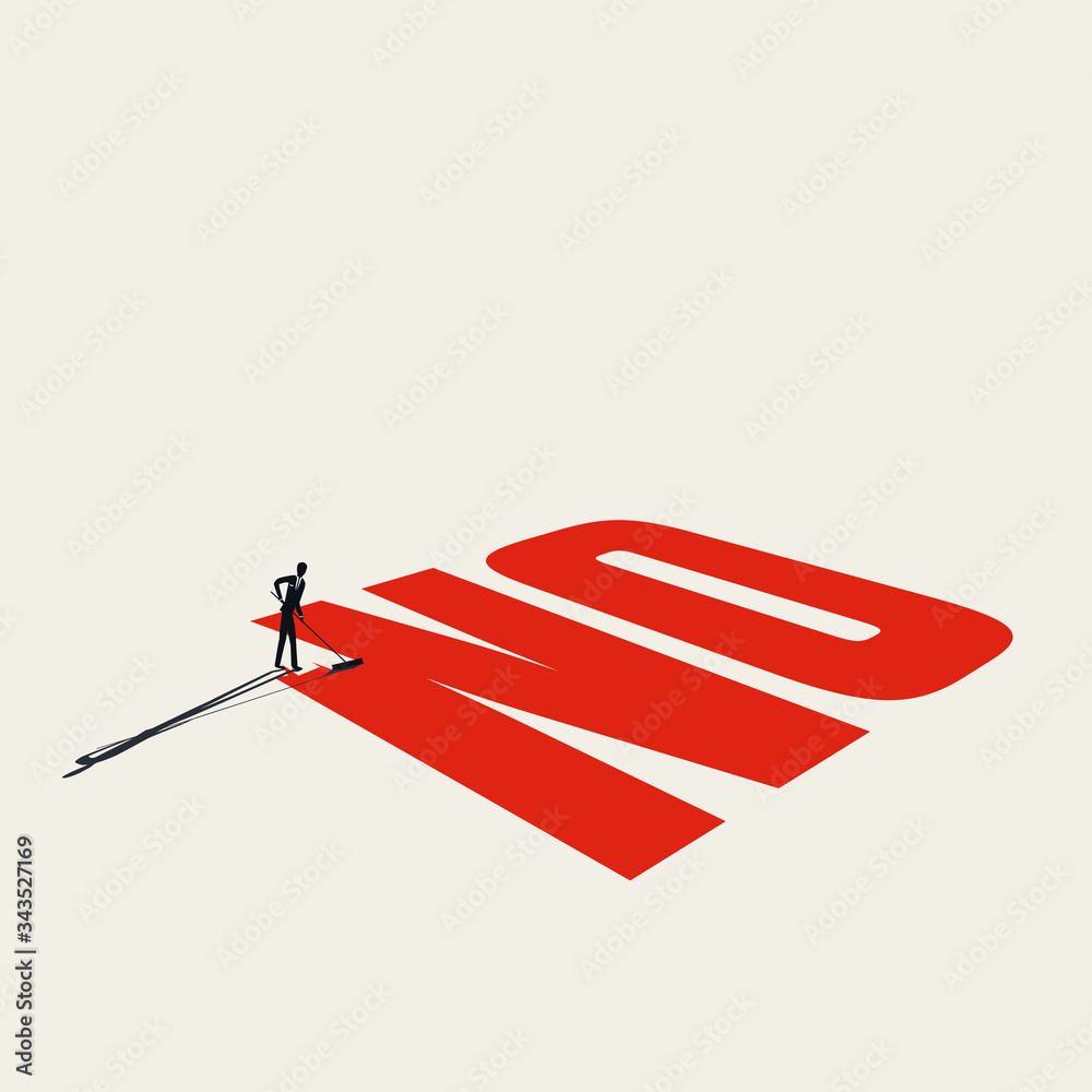 Positive attitude and firm negotiation stance business vector concept