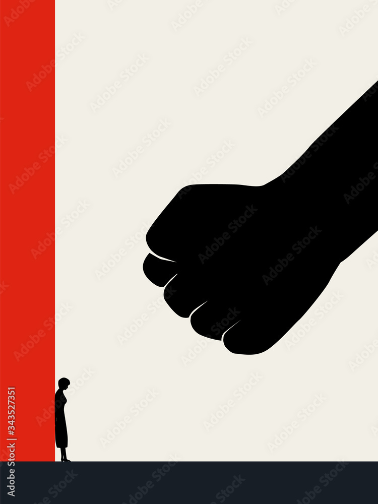 Vecteur Stock Woman abuse vector concept. Symbol of danger, risk for ...