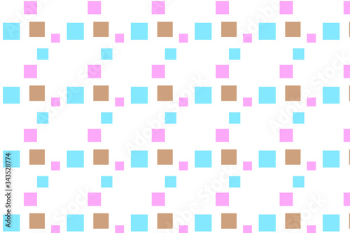Sweet pattern blackground with pink, blue and brown squares.