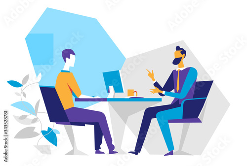 Venditore e cliente in ufficio