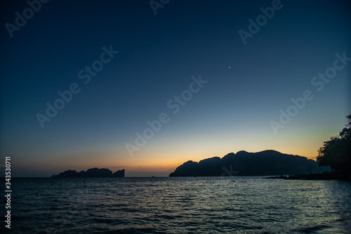 Sunrise on Phi Phi island in the Krabi province  Thailand