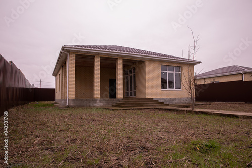Brick new house in one floor