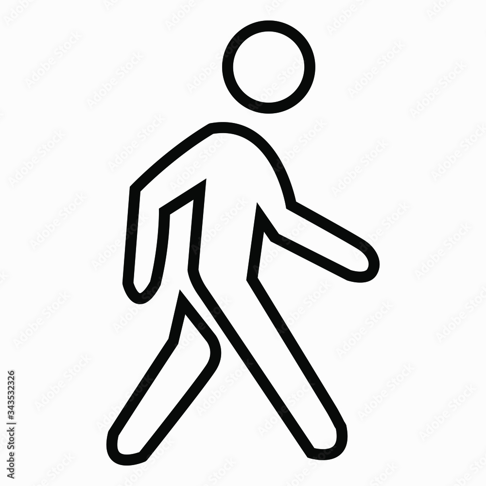 Walking pedestrian isolated minimal single flat linear icon for application and info-graphic. Commercial line vector icon for websites and mobile minimalistic flat design. Walking pedestrian isolated minimal single flat linear icon for application and info-graphic. Commercial line vector icon for websites and mobile minimalistic flat design.