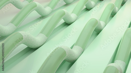 Plastic tubes with transparent sections and pastel colors