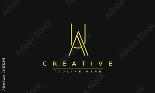 AU Letter Logo Design. Creative Modern A U Letters icon vector Illustration. photo