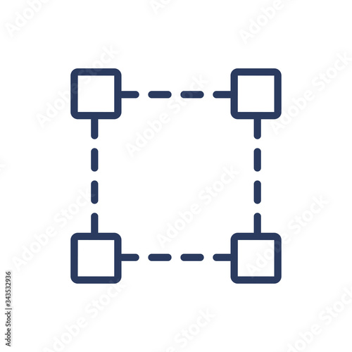 Rectangle selection tool thin line icon. Bounding, square, shape isolated outline sign. Image editing and photo correction concept. Vector illustration symbol element for web design and apps