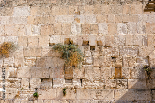 Texture of Wailing Wall known as Western Wall in Jerusalem, Istael