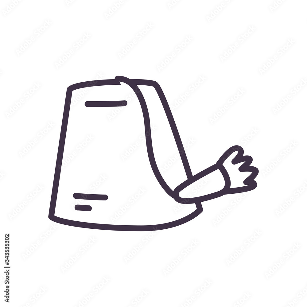 Muslim hat line style icon vector design Muslim hat line style icon vector design