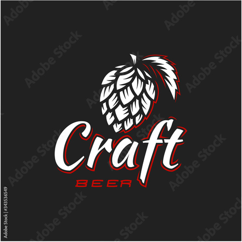 Vintage Retro Classic Hops flower for Craft beer logo design