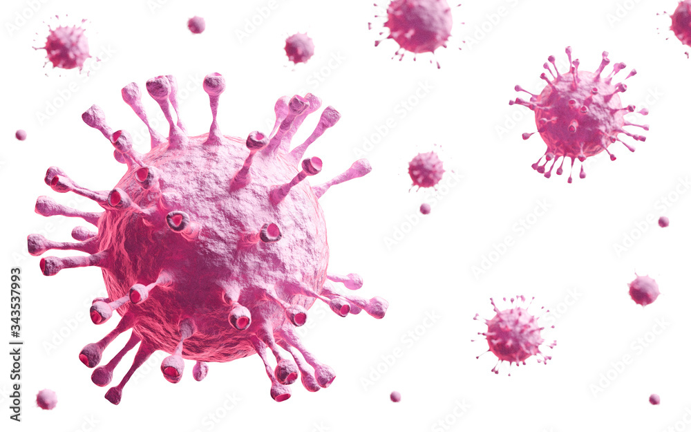Virus cell influenza background COVID-19 3d illustration Virus cell influenza background COVID-19 3d illustration